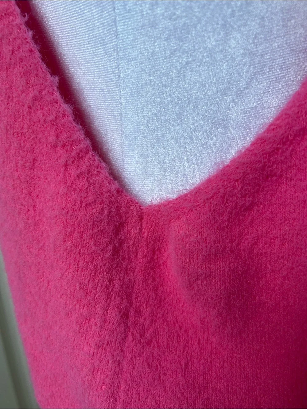 Free People Intimately Neon Pink Fuzzy Sweater Tank NWT Barbie Coquette Y2K